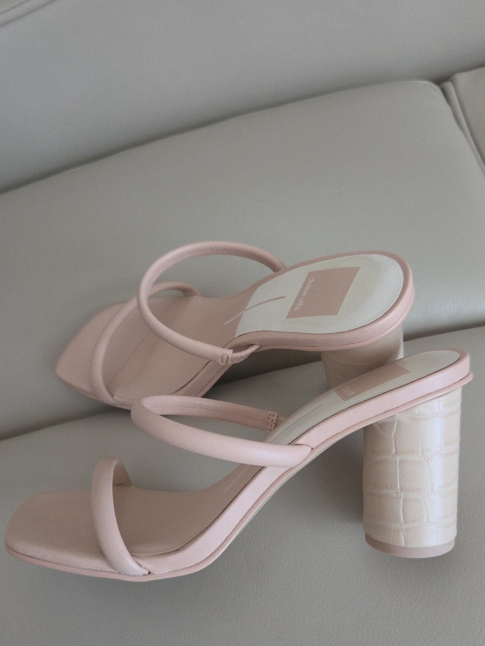 Dolce Vita Blush Pink Double-Strap Block Heel Sandal Size 6.5 - Picture 9 of 17
